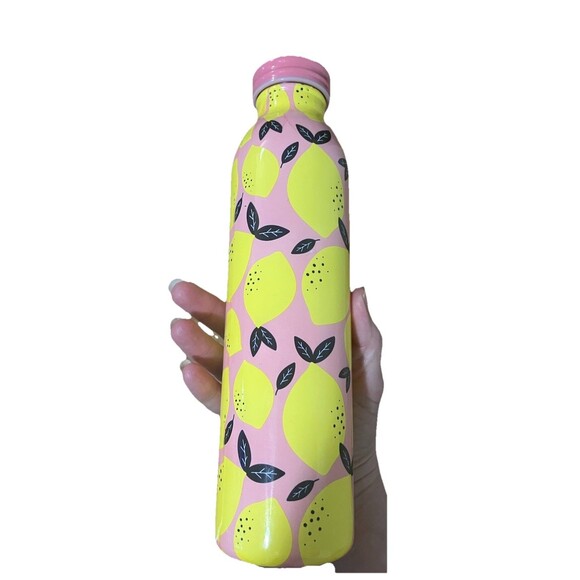Manna Lemons Stainless Steel Water Bottle - Holds 17 oz - Glossy Finish - 10" - Picture 4 of 16
